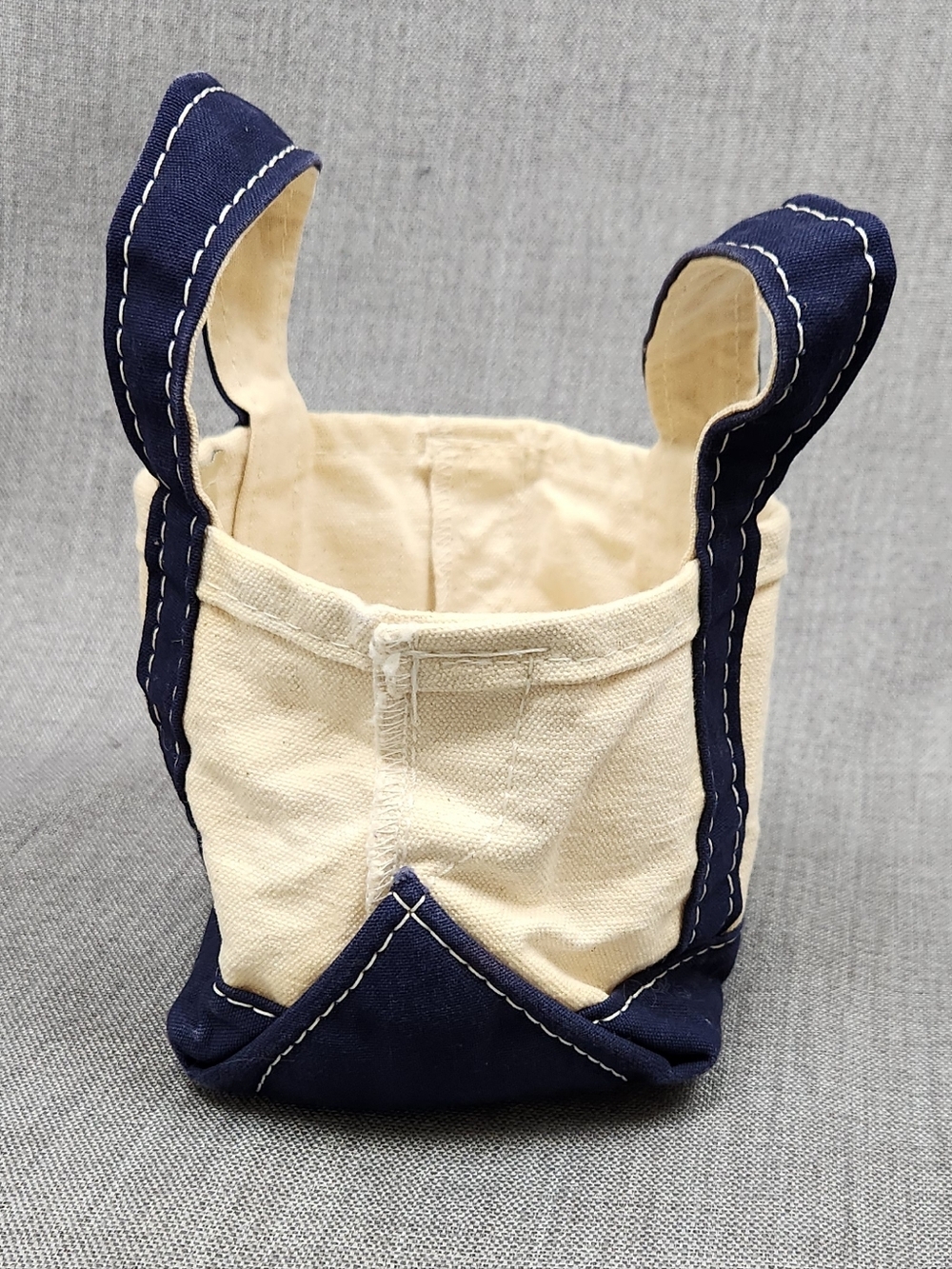 Vintage L.L.Bean Blueberry Embroidered Mini Boat USA Made Canvas Tote. - Picture 4 of 9